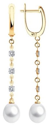 Серьги SOKOLOV 792072 вес 4.02 г золото, жемчуг купить,374898