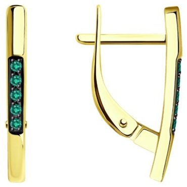 Серьги Diamant 53-220-01618-2 вес 1.94 г золото, изумруд купить,400273