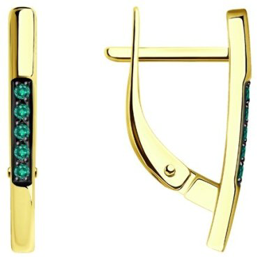 Серьги Diamant 53-220-01618-2 вес 1.94 г золото, изумруд купить,400273