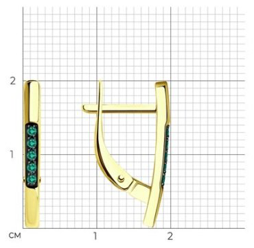 Серьги Diamant 53-220-01618-2 вес 1.94 г золото, изумруд купить,400273