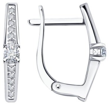 Серьги Diamant 52-220-01760-1 вес 2.61 г золото, бриллиант купить,862134