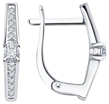 Серьги Diamant 52-220-01760-1 вес 2.61 г золото, бриллиант купить,862134