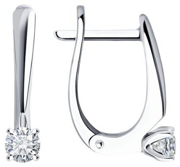 Серьги Diamant 52-220-01674-1 вес 2.39 г золото, бриллиант купить,770759
