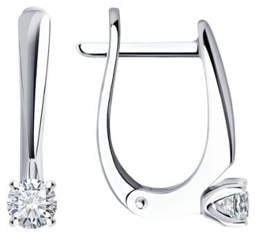 Серьги Diamant 52-220-01674-1 вес 2.39 г золото, бриллиант купить,770759