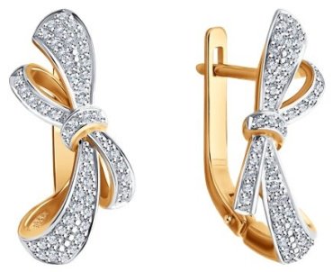 Серьги Diamant 51-220-02332-1 вес 4.72 г золото, бриллиант купить,835840