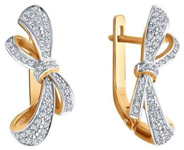 Серьги Diamant 51-220-02332-1 вес 4.72 г золото, бриллиант купить,835840