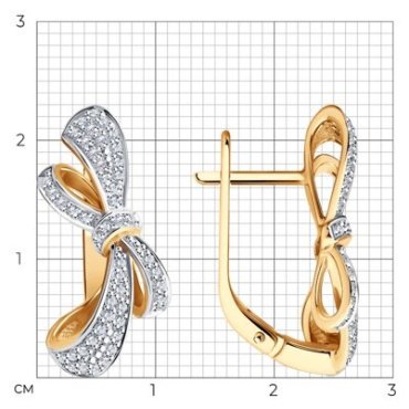 Серьги Diamant 51-220-02332-1 вес 4.72 г золото, бриллиант купить,835840