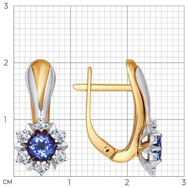 Серьги SOKOLOV 6024077 вес 4.31 г золото, бриллиант, танзанит купить,906764