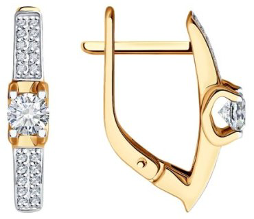 Серьги Diamant 51-220-02471-1 вес 2.9 г золото, бриллиант купить,1750244