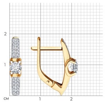 Серьги Diamant 51-220-02471-1 вес 2.9 г золото, бриллиант купить,1750244