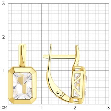 Серьги SOKOLOV 728178-2 вес 3.32 г золото, горный хрусталь купить,235665