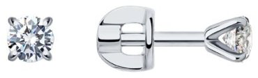 Пусеты SOKOLOV 1021810-3 вес 1.2 г золото, бриллиант купить,914299