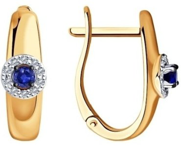 Серьги Diamant 51-220-00826-1 вес 2.41 г золото, бриллиант купить,389978