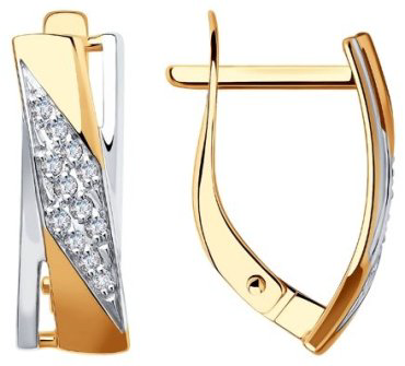 Серьги Diamant 51-120-00950-1 вес 2.52 г золото, фианит купить,273900