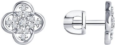 Пусеты LUXOR JEWELRY LUXOR 1022254-3_2,08 вес 2.08 г золото, бриллиант купить,672256