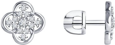 Пусеты LUXOR JEWELRY LUXOR 1022254-3_2,08 вес 2.08 г золото, бриллиант купить,672256