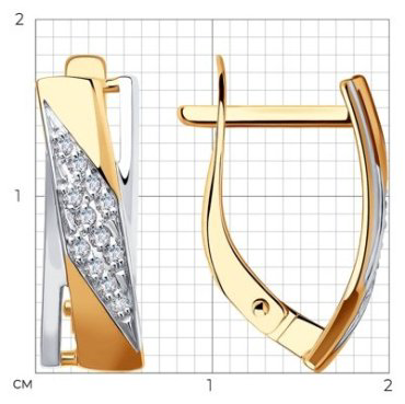 Серьги Diamant 51-120-00950-1 вес 2.52 г золото, фианит купить,273900