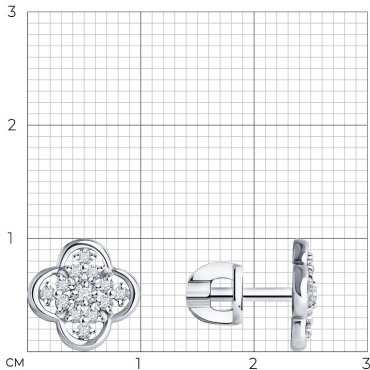 Пусеты LUXOR JEWELRY LUXOR 1022254-3_2,08 вес 2.08 г золото, бриллиант купить,672256