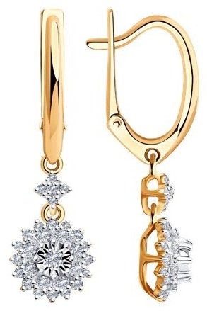 Серьги SOKOLOV 1021538 вес 3.75 г золото, бриллиант купить,968074