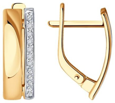 Серьги Diamant 51-220-01874-1 вес 2.38 г золото, бриллиант купить,360393