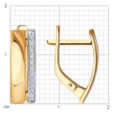 Серьги Diamant 51-220-01874-1 вес 2.38 г золото, бриллиант купить,360393