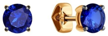 Пусеты Diamant 51-222-02297-1 вес 1.18 г золото, сапфир купить,442567