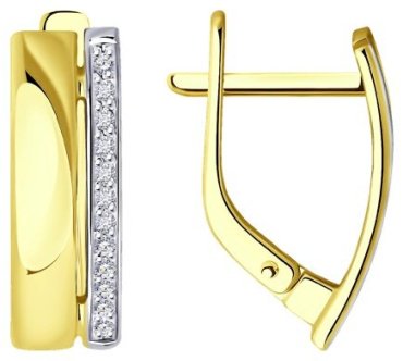 Серьги Diamant 53-220-01874-1 вес 2.39 г золото, бриллиант купить,335438