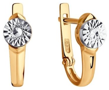Серьги Diamant 51-120-01017-1 вес 2.51 г золото, без вставок купить,281349