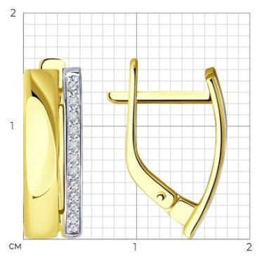 Серьги Diamant 53-220-01874-1 вес 2.39 г золото, бриллиант купить,335438