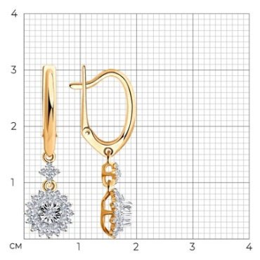 Серьги SOKOLOV 1021538 вес 3.75 г золото, бриллиант купить,968074