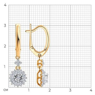 Серьги SOKOLOV 1021538 вес 3.75 г золото, бриллиант купить,968074