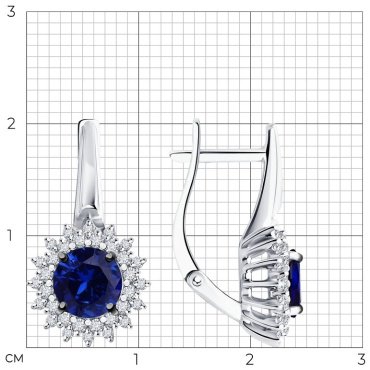 Серьги SOKOLOV 2021188-3 вес 3.99 г золото, сапфир купить,1121931