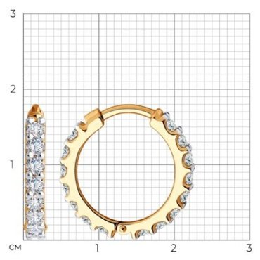 Серьги SOKOLOV 029863 вес 3.46 г золото, фианит купить,348377