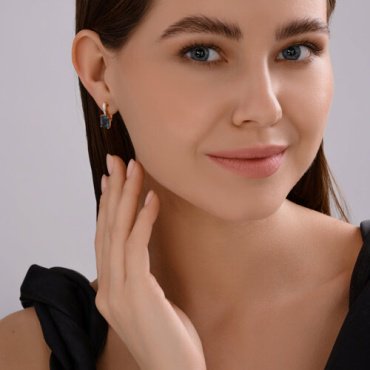Серьги SOKOLOV 72-00415_s вес 3.56 г золото, топаз, бриллиант купить,400463