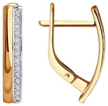 Серьги Diamant 51-220-01909-1 вес 2.37 г золото, бриллиант купить,549458