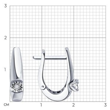 Серьги Diamant 52-220-01532-1 вес 2.35 г золото, бриллиант купить,549883