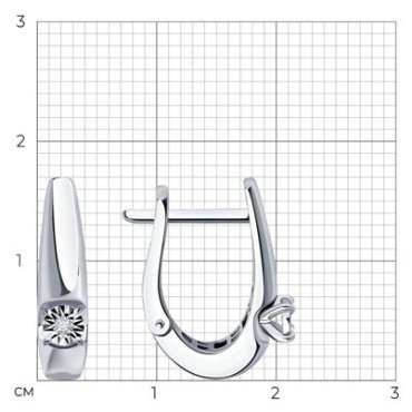 Серьги Diamant 52-220-01532-1 вес 2.35 г золото, бриллиант купить,549883