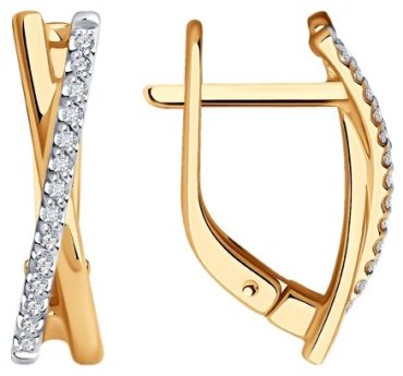 Серьги Diamant 51-220-01888-1 вес 2.49 г золото, бриллиант купить,485425