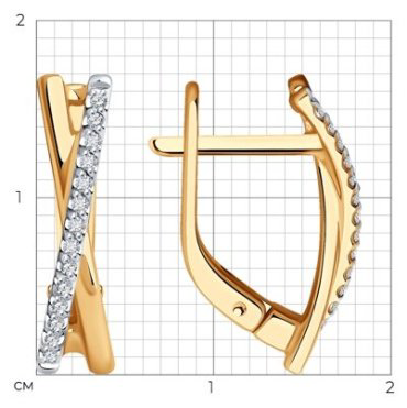 Серьги Diamant 51-220-01888-1 вес 2.49 г золото, бриллиант купить,485425