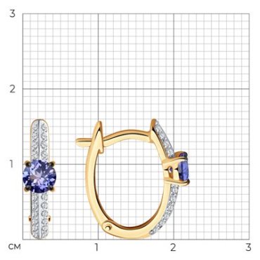 Серьги SOKOLOV 6024264_s вес 2.57 г золото, бриллиант, танзанит купить,601533