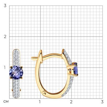 Серьги SOKOLOV 6024264_s вес 2.57 г золото, бриллиант, танзанит купить,601533