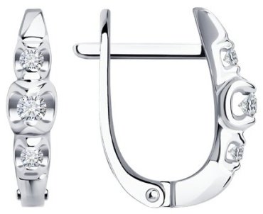Серьги Diamant 52-220-01739-1 вес 2.01 г золото, бриллиант купить,354207
