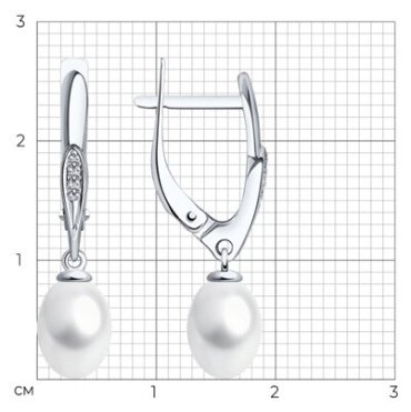Серьги SOKOLOV 79-20002-3_s вес 2.62 г золото, бриллиант, жемчуг купить,318265