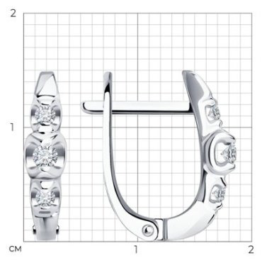 Серьги Diamant 52-220-01739-1 вес 2.01 г золото, бриллиант купить,354207
