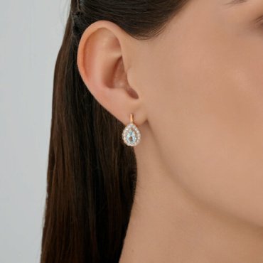 Серьги SOKOLOV 729024_s вес 3.1 г золото, фианит, топаз купить,279979
