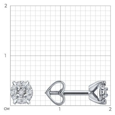 Пусеты Diamant 52-222-01923-1 вес 1.06 г золото, бриллиант - ForteMarket Пусеты Diamant 52-222-01923-1 вес 1.06 г золото, бриллиант купить,305000