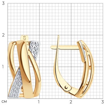 Серьги SOKOLOV 027796 вес 3.74 г золото, фианит
