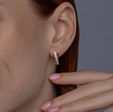 Серьги Diamant 51-120-02732-1 вес 3.07 г золото, фианит купить,336052