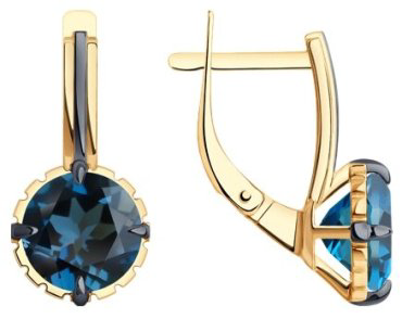 Серьги Diamant 51-320-01845-2 вес 4.047 г золото, лондон топаз купить,302473