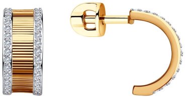 Пусеты Diamant 51-122-01580-1 вес 3.36 г золото, без вставок купить,309276